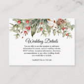 Carte D'accompagnement Poinsettia d'hiver à l'aquarelle & Sapin vert (Devant)