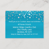 Carte D'accompagnement Points Confetti bleu et argent turquoise - Récepti (Dos)