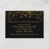 Carte D'accompagnement Points Confetti Or Design sur Noir (Dos)