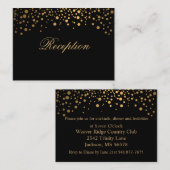 Carte D'accompagnement Points Confetti Or Design sur Noir (Devant / Derrière)