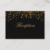 Carte D'accompagnement Points Confetti Or Design sur Noir (Devant)