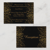 Carte D'accompagnement Points Confetti Or Élégants | Noir (Devant / Derrière)