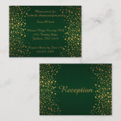 Carte D'accompagnement Points Confetti Or Élégants | Vert foncé (Devant / Derrière)