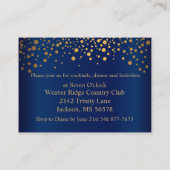 Carte D'accompagnement Points Confetti Or Stylish sur bleu marine (Dos)