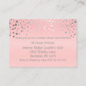 Carte D'accompagnement Points Confetti rose et argent - Réception (Dos)