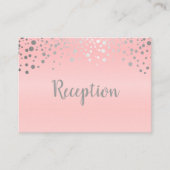 Carte D'accompagnement Points Confetti rose et argent - Réception (Devant)