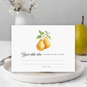 Carte D'accompagnement Poires Douche nuptiale Date idées de nuit Date pot