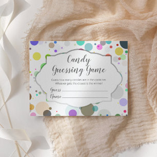 Carte D'accompagnement Pois coloré Devinez combien de bonbons à la mode