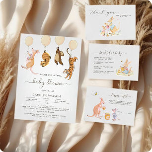 Carte D'accompagnement Poisson Bois Kangaroo Baby shower Déchets Raffle