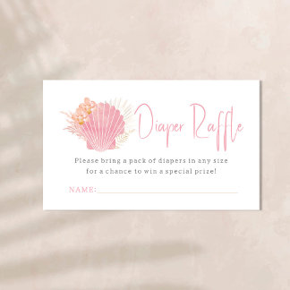 Carte D'accompagnement Poisson rose Baby shower de la fille Boho de l'océ