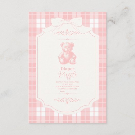 Carte D'accompagnement Poitrine rose En vichy chevalet français Teddy Dia (Devant)