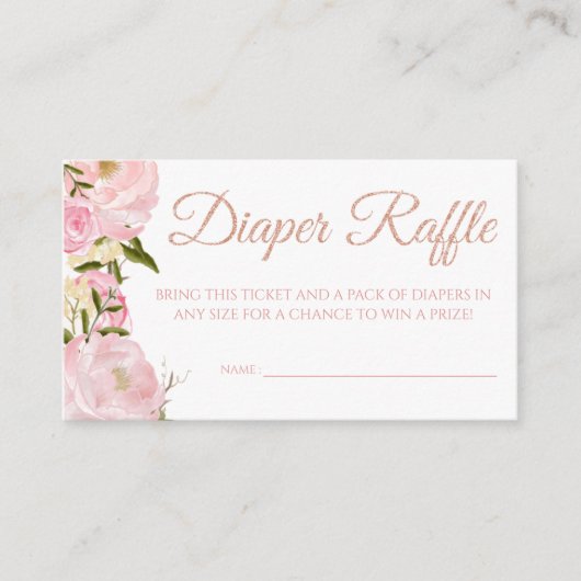 Carte D'accompagnement Poitrine rose Tickets de raffle pour Baby shower (Devant)
