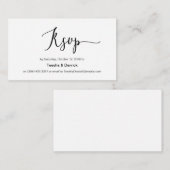 Carte D'accompagnement Police de minimalisme noir moderne, Mariage RSVP (Devant / Derrière)