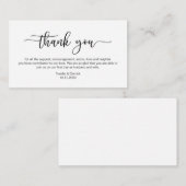 Carte D'accompagnement Police de minimalisme noir moderne, Merci d'annive (Devant / Derrière)