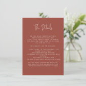 Carte D'accompagnement Police de script Mariage moderne Bloc de couleur e (Debout devant)
