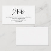 Carte D'accompagnement Police d'élégance décontractée noire moderne, Nos (Devant / Derrière)