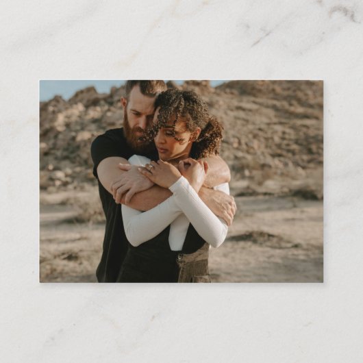 Carte D'accompagnement Police en gras mariage rsvp Qr code 2 photos blanc (Dos)