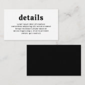 Carte D'accompagnement Police rétro Noir et blanc Mariage moderne (Devant / Derrière)