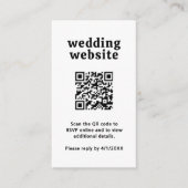 Carte D'accompagnement Police rétro noir et blanc QR Code moderne Mariage (Devant)