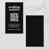 Carte D'accompagnement Police rétro noir QR Code moderne Mariage (Devant / Derrière)