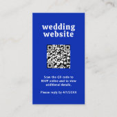 Carte D'accompagnement Police Rétro Royal Blue QR Code Moderne Mariage (Devant)