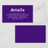 Carte D'accompagnement Police rétro violet Mariage moderne (Devant / Derrière)