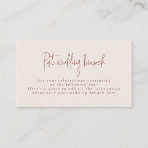 Carte D'accompagnement Police Script Terracotta & Cream Post Mariage Brun