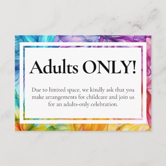 Carte D'accompagnement POLIR pas d'enfants mariage Ethereal Bloom (Devant)