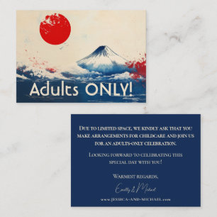 Carte D'accompagnement Poly NO KIDS Harmonie japonaise avec Fuji