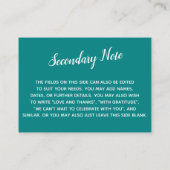 Carte D'accompagnement Polyvalent Personnalisé Simple do-it-yourself Mari (Dos)