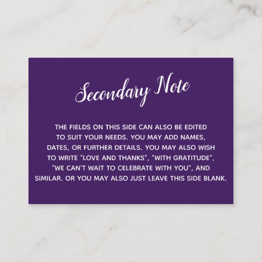 Carte D'accompagnement Polyvalent Personnalisé Simple do-it-yourself Mari (Dos)