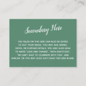 Carte D'accompagnement Polyvalent Personnalisé Simple do-it-yourself Mari (Dos)