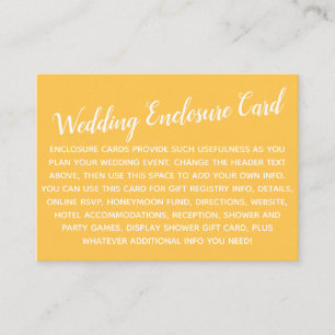 Carte D'accompagnement Polyvalent Simple Mariage DIY Abricot Jaune Person