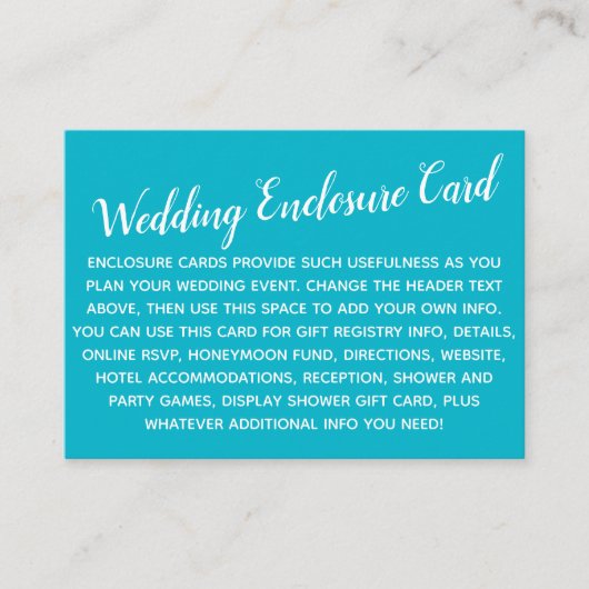 Carte D'accompagnement Polyvalent Simple Mariage DIY Plongée Bleu (Devant)