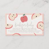 Carte D'accompagnement Pomme de mon oeil rose fille Baby shower demande d (Devant)