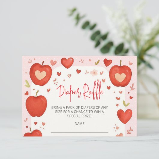 Carte D'accompagnement Pomme de Notre Oeil Chute Baby shower Déchets Raff (Debout devant)