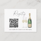 Carte D'accompagnement Pop champagne QR code Registre de douche nuptiale (Devant)