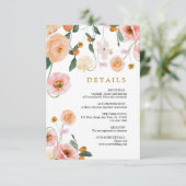 Carte D'accompagnement Poppies Fleurs Détails du Mariage Boîtier (Debout devant)