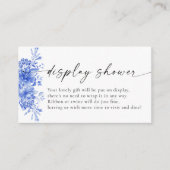 Carte D'accompagnement Porcelaine bleue Floral Display Douche (Devant)