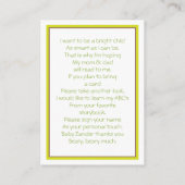 Carte D'accompagnement Porte bébé Pomme verte | Apportez un livre (Dos)