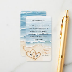 Carte D'accompagnement Porte-clés de bienvenue pour mariage sur la plage