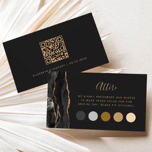 Carte D'accompagnement Porte d'or noir Mariage foncé Code vestiaire