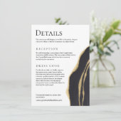 Carte D'accompagnement Porte noire de luxe avec or (Debout devant)