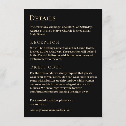 Carte D'accompagnement Porte verte de luxe avec or (Devant)