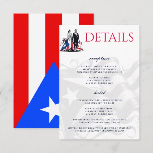 Carte D'accompagnement Porto Rico Couple (Devant / Derrière)