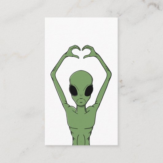 Carte D'accompagnement Pose de cœur extraterrestre (Devant)