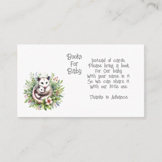 Carte D'accompagnement Possum Animal Books for Baby Encape Card (Devant)