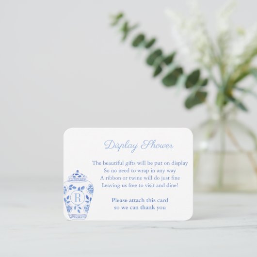 Carte D'accompagnement Pot à gingembre à monogramme Preppy pour mariage e (Debout devant)