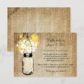 Carte D'accompagnement Pot de fleurs en verre Mason rustique antique avec (Devant / Derrière)