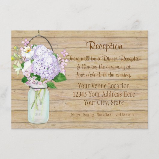 Carte D'accompagnement Pot de fleurs rustique en bocal mason avec lavande (Devant)